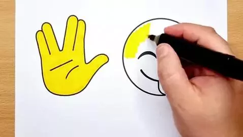 AI Video from prompt: Draw a smiley face with your fingers spread exac