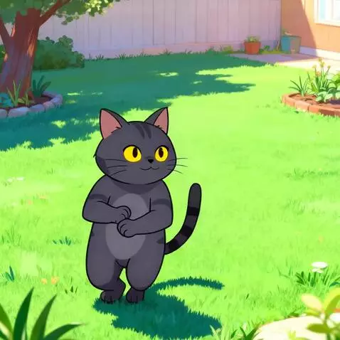 AI Video from prompt: Cartoon video. A cat dancing Dixieland on the gr