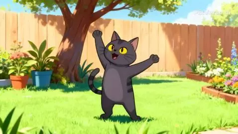 AI Video from prompt: Cartoon video: A cat twerks on the grass.