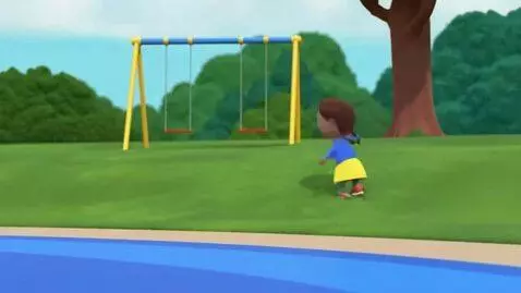 AI Video from prompt: The black girl runs to the grass and starts burr