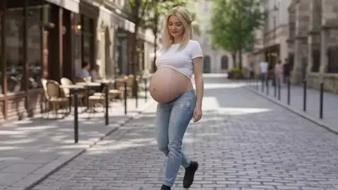 AI Video from prompt: Elf Woman's Belly Inflates Even More Bigger