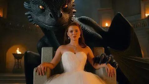 AI Video from prompt: Bring this photo to life beauty and the dragon a