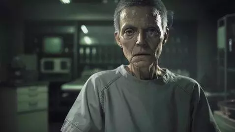 AI Video from prompt: Extreme close-up, portrait framing. A middle-age
