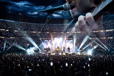 AI Video from prompt: A cinematic rock ballad music video, shot on 35m