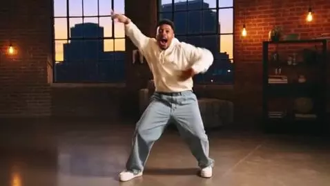AI Video from prompt: A guy dancing saying "I found SORA 2!!"