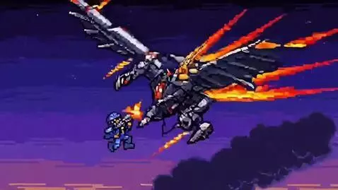 AI Video from prompt: phoenix 8 bit american anime military vs aliens 