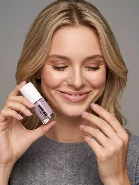 AI Video from prompt: The girl shows off her nail polish and her nails