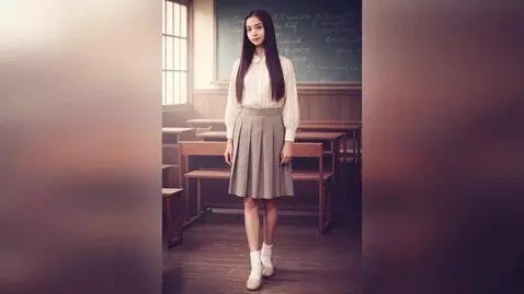 AI Video from prompt: A full-length portrait photograph of a 18-year-o