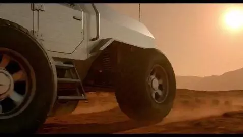 AI Video from prompt: The rover is driving across the surface of Mars