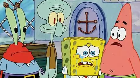 AI Video from prompt: Spongebob cries on the Krusty Krabs spongebob sa