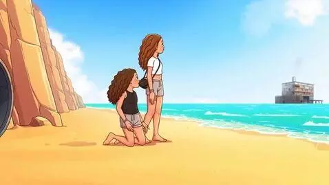 AI Video from prompt: Scene 1  Setting: A rocky, isolated beach.  (Aft