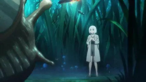 AI Video from prompt: phoenix anime 3d dark forest big grass girl with