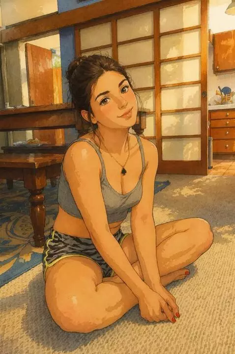 AI Video from prompt: a beautiful girl asking the viewer for permissio