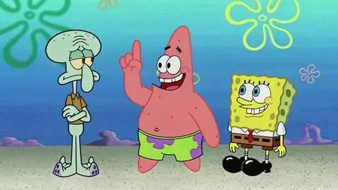 AI Video from prompt: Patrick flips off on Spongebob spongebob says " 