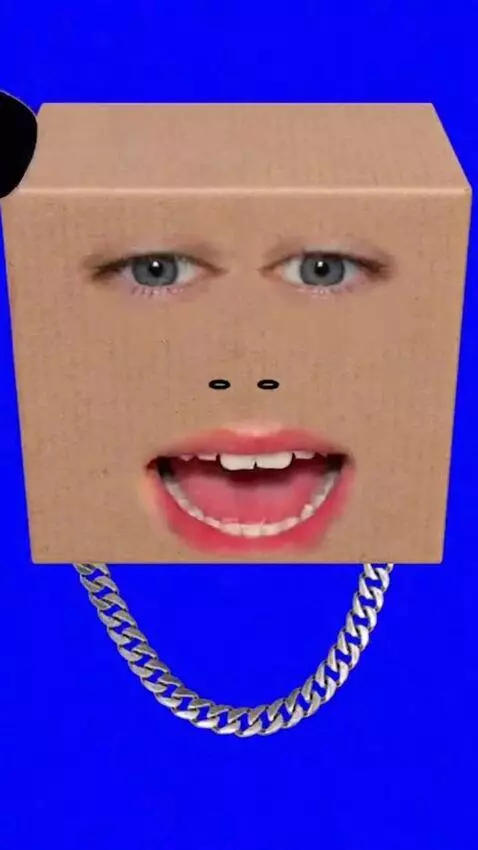 AI Video from prompt: a talking cardboard-looking face with realistic 