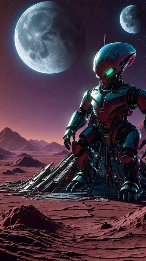 AI Video from prompt: An alien robot of unknown capability and unknown