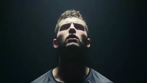 AI Video from prompt: A cinematic, high-contrast motivational scene in