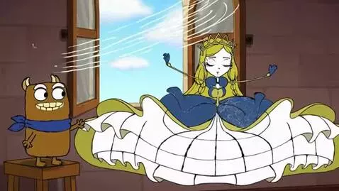 AI Video from prompt: At The Castle Domo Kun Opens The WIndow and Said