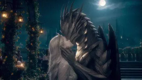 AI Video from prompt: Bring this photo to life beauty and the dragon a