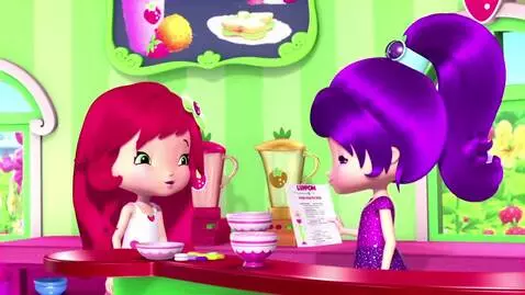 AI Video from prompt: Strawberry Shortcake and Cherry Jam are making c