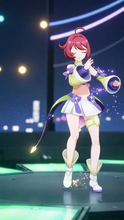 AI Video from prompt: 5‑second video of an anime girl with short red h
