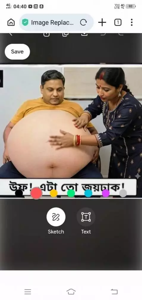 AI Video from prompt: Create a video where this lady is rubbing her bo