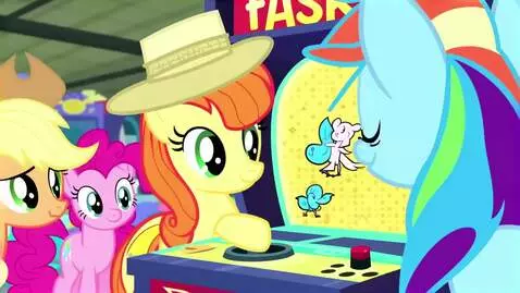 AI Video from prompt: Applejack, Fluttershy, Pinkie Pie, and Rainbow D