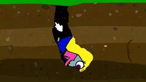 AI Video from prompt: The Australian girl starts burrowing down in the