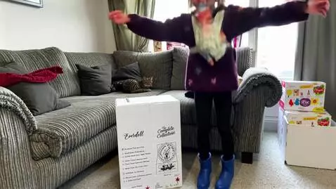 AI Video from prompt: She jumps ecstatically and waves