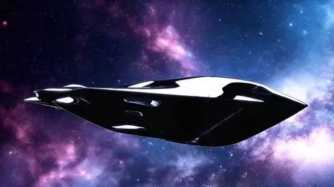 AI Video from prompt: Glossy black black super sleek and enormous spac