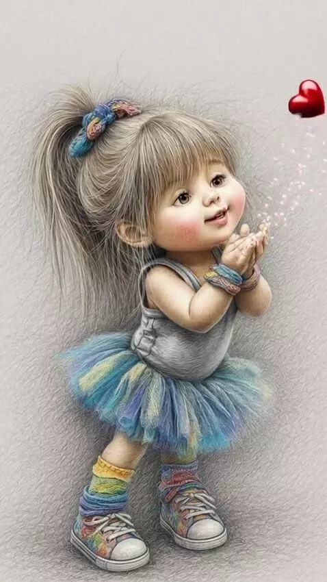 AI Video from prompt: A girl with pigtails, dressed in a tutu and snea