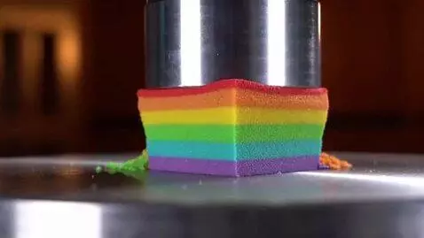 AI Video from prompt: Ultra-realistic macro ASMR of vibrant rainbow ki