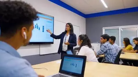 AI Video from prompt: A modern Indian university campus at sunrise, st