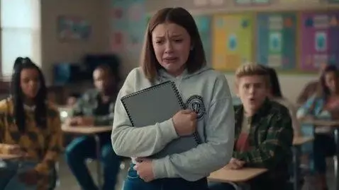 AI Video from prompt: Girl poops her pants at school