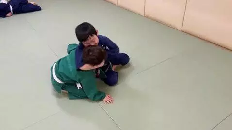 AI Video from prompt: two boys at six years,wearing kurashi jackets,wh