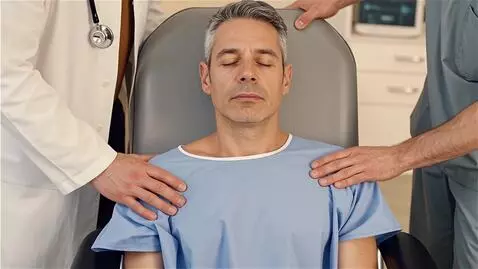 AI Video from prompt: The patient breathes deeply as the doctors sooth