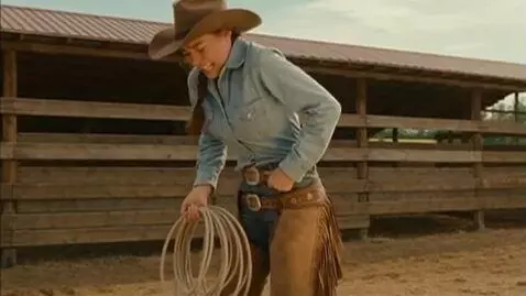 AI Video from prompt: Cowgirl diarrhea her pants