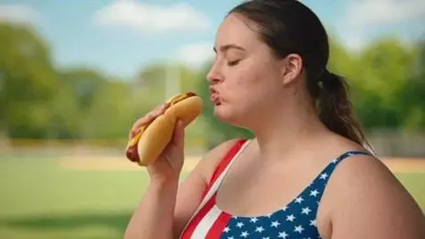 AI Video from prompt: a model in an American flag swimsuit. a series o