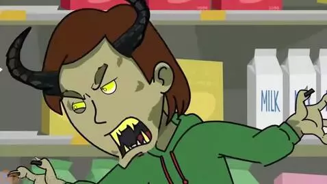 AI Video from prompt: Goanimate animation. Boris turns into monster Bo