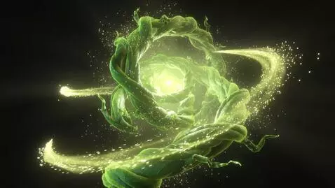 AI Video from prompt: Highly detailed, stylized green nature magic spe