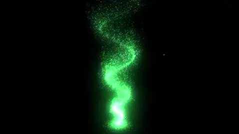 AI Video from prompt: highly detailed magical VFX of luminous green pa