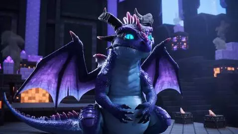 AI Video from prompt: A ender dragon (from minecraft) being constantly