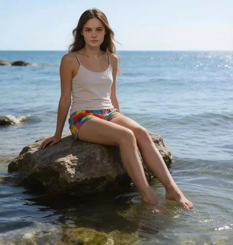 AI Video from prompt: the girl sits proudly with her shoulders back. h