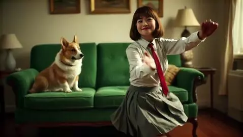 AI Video from prompt: a girl dancing smiling enjoying the music