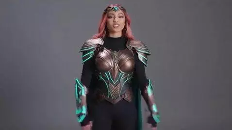 AI Video from prompt: a cosplay TikTok star. a series of clips in whic