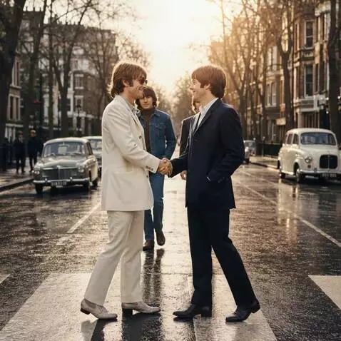 AI Video from prompt: Hyperrealistic cinematic scene on Abbey Road, Lo