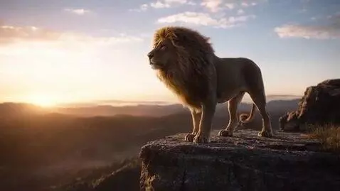 AI Video from prompt: A majestic golden lion standing on a high cliff 