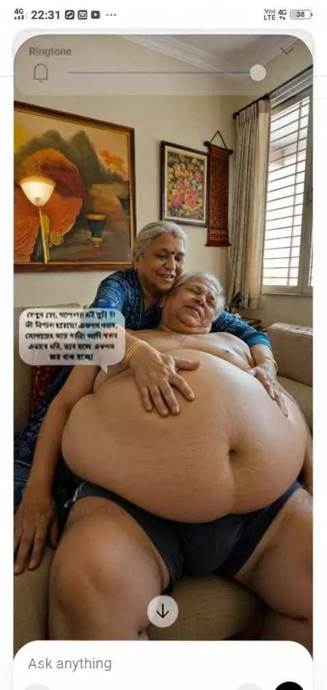 AI Video from prompt: Create a video where this lady is rubbing her bo