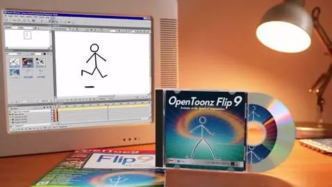 AI Video from prompt: 2006 computer software commercial, fictional ani