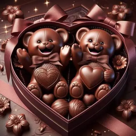 AI Video from prompt: Chocolate teddy bears smile, wave their paws, an
